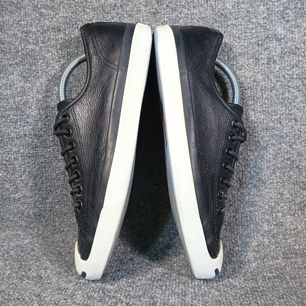 Converse Jack Purcell Sneakers Men Size 8.5 Black Leather Low Top 147574C - Picture 5 of 8